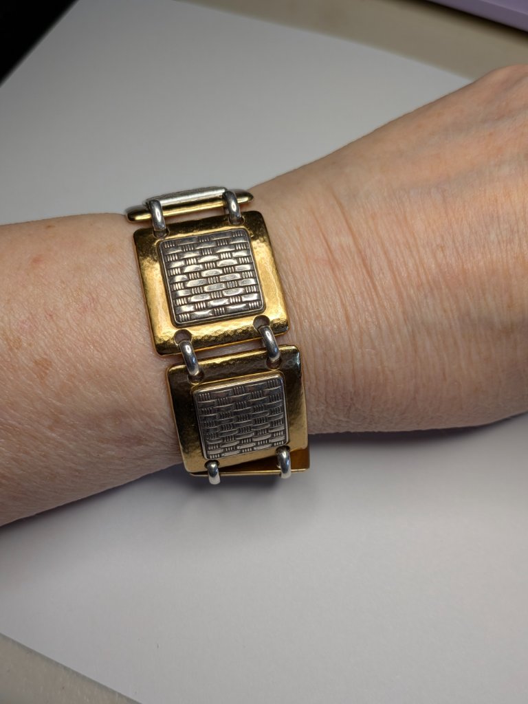 Brighton Contempo Twotone Square Link Bracelet
